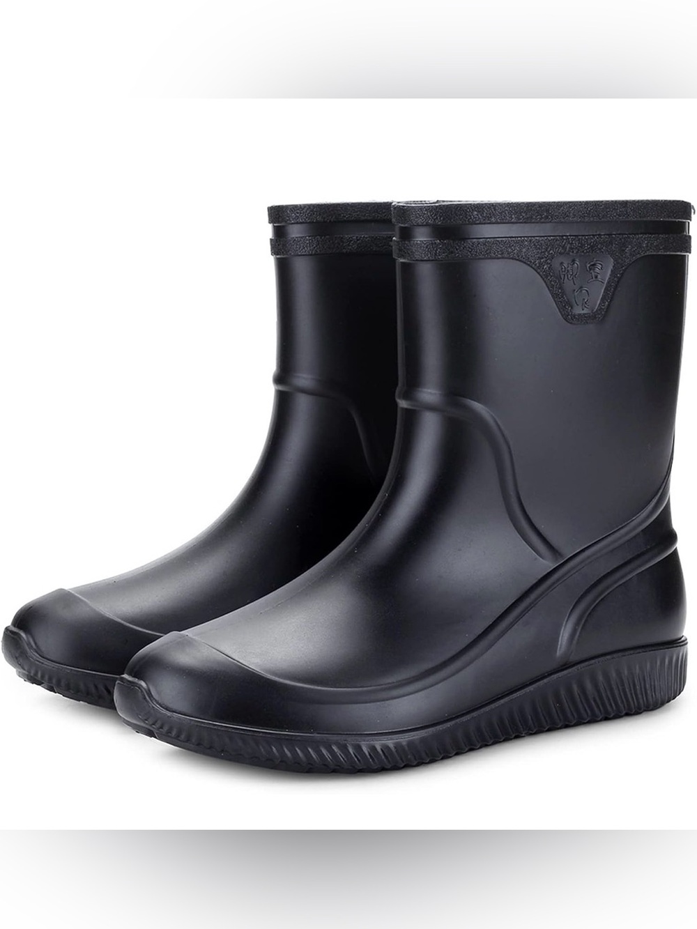 CHUUMEE Men's Rain Boots Waterproof Non-Slip Size 8 in Black